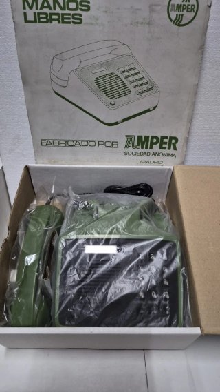 Teléfono Amper Vintage Verde y Negro