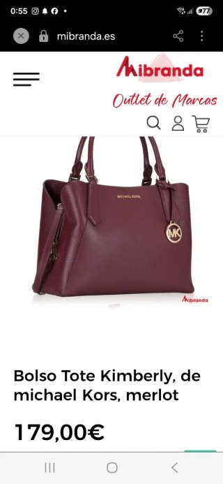 Borsa Michael Kors Viola Nero Nuova Con Custodia