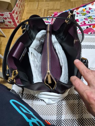 Borsa Michael Kors Viola Nero Nuova Con Custodia