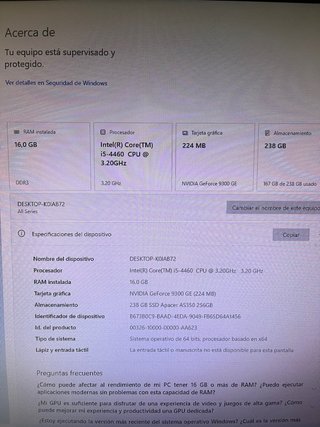PC Sobremesa i5 16GB RAM SSD 240GB