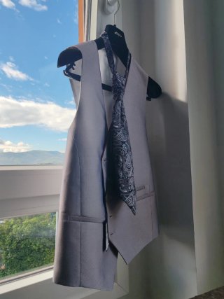 Chaleco y corbata para novio boda + regalo pañuelo