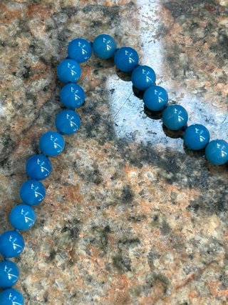 Collana Perle Blu Apatite con Chiusura argento