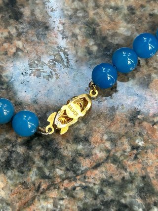 Collana Perle Blu Apatite con Chiusura argento