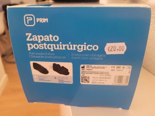 Zapato Postquirúrgico de tacón invertido.