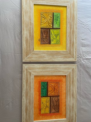 Conjunto de 2 Cuadros decorativos con marcos.