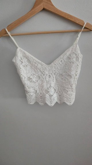 Top Crochet Blanco Talla XS