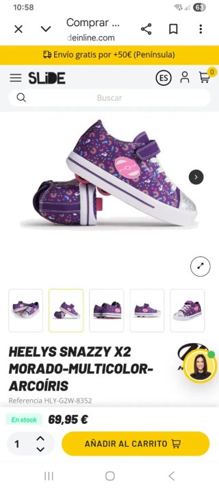 Zapatillas Heelys Moradas Talla 33 con Ruedas