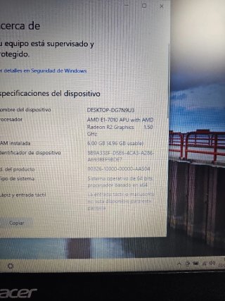 Portátil Acer Negro