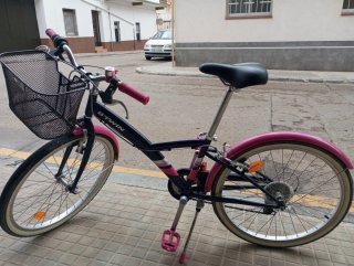 Bicicleta niña Btwin azul y rosa