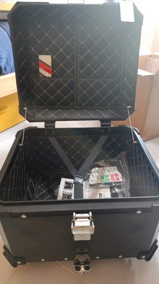 Baúl Moto 55L VEVOR Nuevo con Parrilla