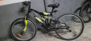 Bicicleta Montaña Btwin 24 Negra y Amarilla