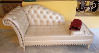 Chaiselongue capitoné blanco