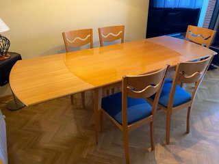Mesa comedor y 6 sillas madera maciza