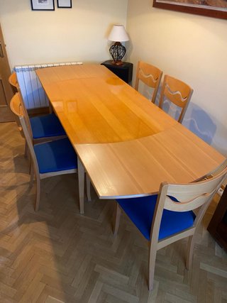 Mesa comedor y 6 sillas madera maciza