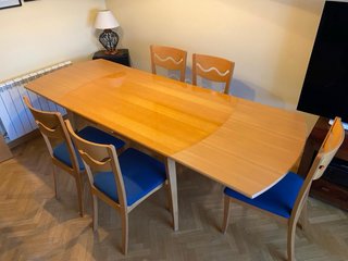 Mesa comedor y 6 sillas madera maciza