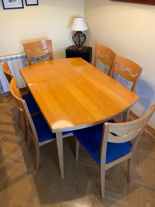 Mesa comedor y 6 sillas madera maciza
