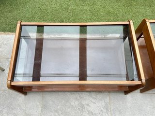Mesas de centro vintage madera y cristal