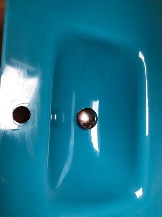Lavabo de cristal azul para encastrar Sin griferia