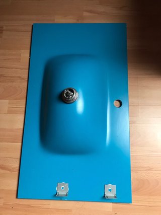 Lavabo de cristal azul para encastrar Sin griferia
