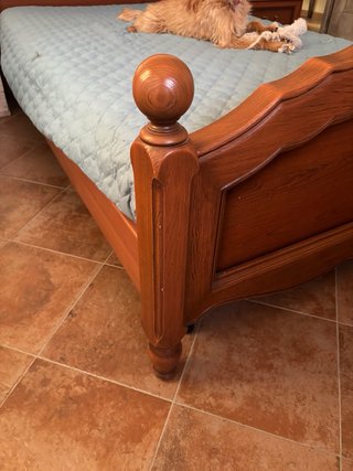 Letto 1 Piazza e Mezza Legno Ciliegio + Comodino