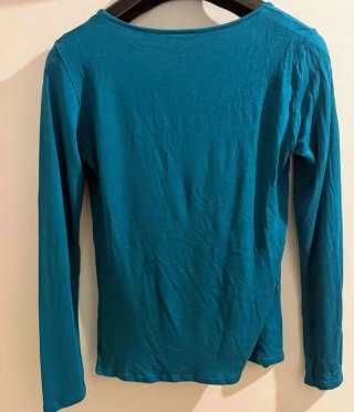 Maglia donna petrolio/turchese a maniche lunghe M