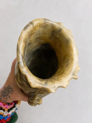 Jarrón Chino Piedra Tallada Flores