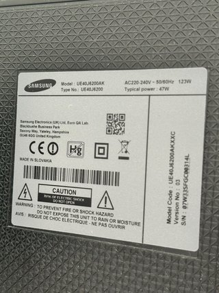 Televisión Samsung 40” Full HD UE40J6200A
