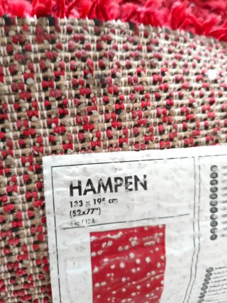 Alfombra HAMPEN Ikea Roja 133x195 cm