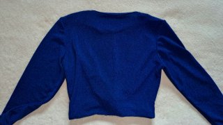 Top brillante manga larga azul eléctrico