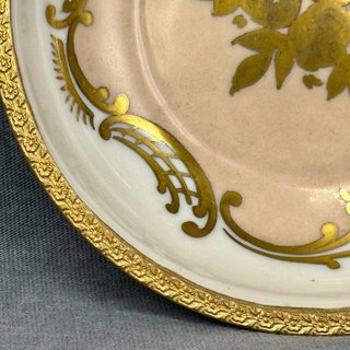 ANTIGUO CENICERO BRONCE PORCELANA FRANCIA XIX - XX