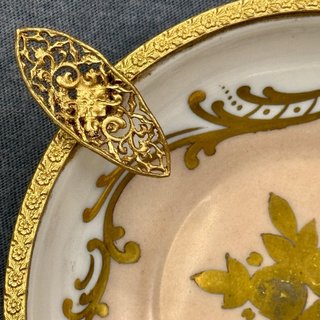 ANTIGUO CENICERO BRONCE PORCELANA FRANCIA XIX - XX