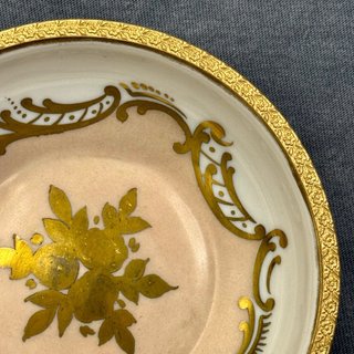 ANTIGUO CENICERO BRONCE PORCELANA FRANCIA XIX - XX