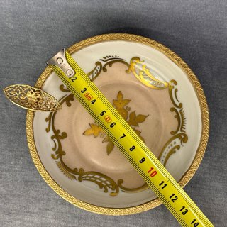 ANTIGUO CENICERO BRONCE PORCELANA FRANCIA XIX - XX