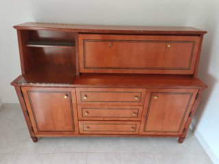 Mueble de salón madera y cristal