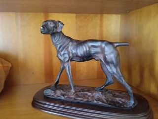 Figura Perro Pointer Bronce