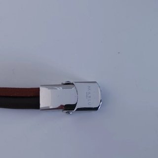 Bracciale uomo Marlù pelle marrone e argento