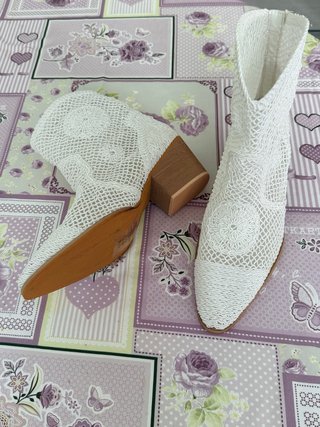 Botas crochet blancas talla 40 sin estrenar