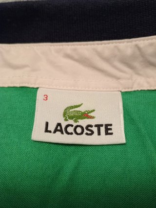 Polo Lacoste verde rayas talla M retro vintage