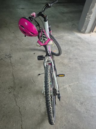 Bicicleta niña 20 rosa y blanca