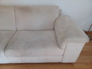 Sofá de tela beige 2 plazas