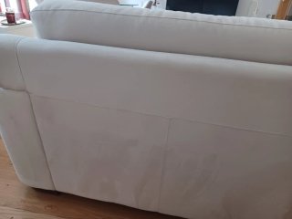 Sofá de tela beige 2 plazas