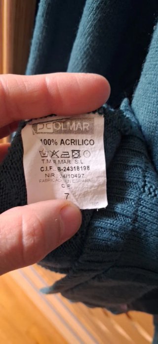 Cárdigan punto Colmar verde azulado