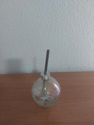 Vaso navideño transparente con tapa y pajita