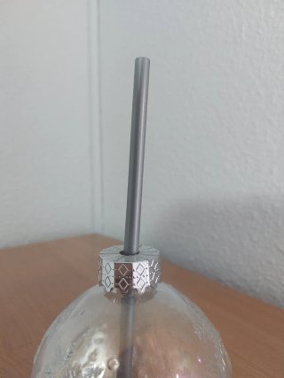 Vaso navideño transparente con tapa y pajita