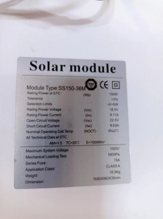 Placa solar para camper 150w/12v