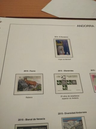 Sellos Andorra Correo Español en hojas