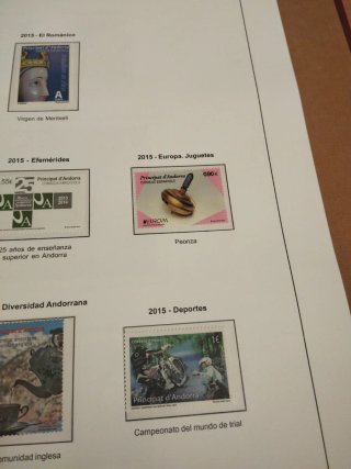 Sellos Andorra Correo Español en hojas