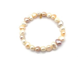 Pulsera Oro 18k Perlas Barrocas Multicolor
