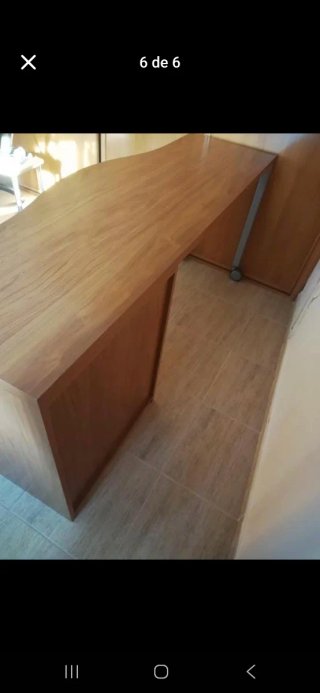 Mesa de escritorio madera y metal