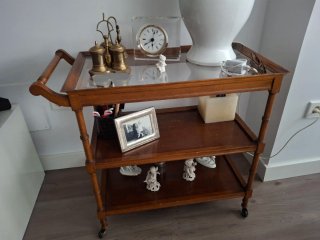 Carrito de té vintage madera y cristal